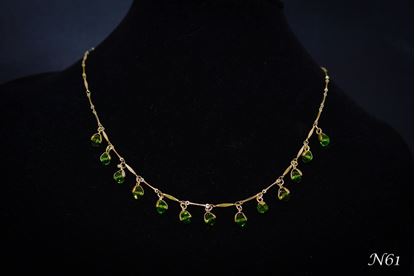 Dark green crystal charm pendant necklace