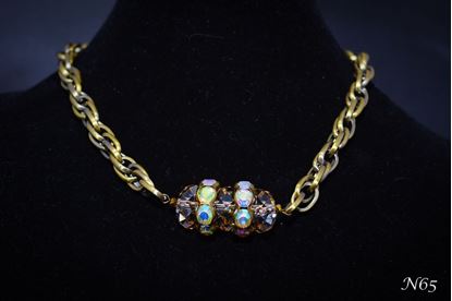 Exquisite Swarovski Golden Crystal Pendant Necklace 