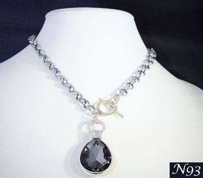 Magnificent Smoky Teardrop Toggle Necklace 