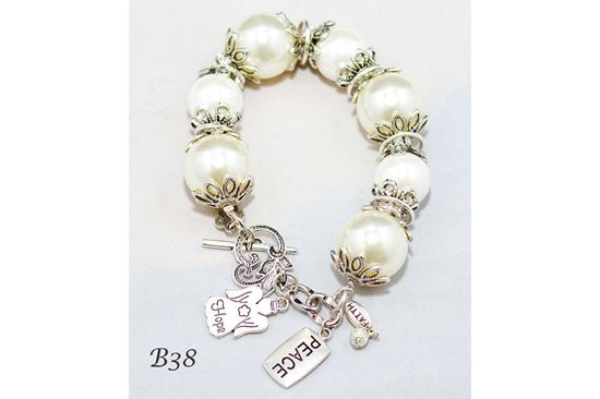 Heavenly White Jumbo Pearl Charm Bracelet