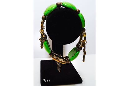 Green Howlite Bronze Bracelet