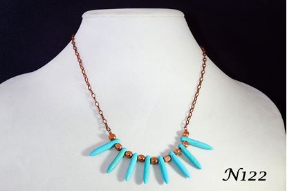 Turquoise Howlite Spears Necklace