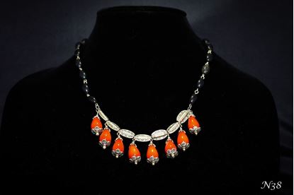 Crush Orange Teardrop Glass Charms Necklace