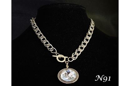 Illuminated Crystal Moon Toggle Necklace