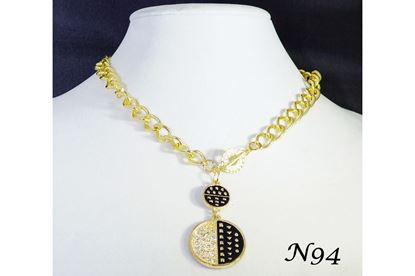 Night & Day Sparkle Gold Pendant Toggle Necklace