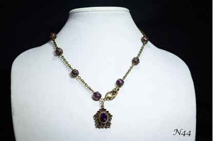 Vintage Fancy filigree Bead w/Purple Gemstone Pendant