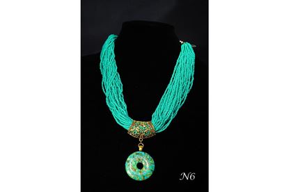 Turquoise Speckled Donut & Multi-Strand Necklace