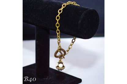 Bronze Opal/Black Preciosa Crystal Ball Toggle Bracelet