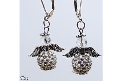 Angel Crystal Resin Rhinestone Handmade Beaded Earrings