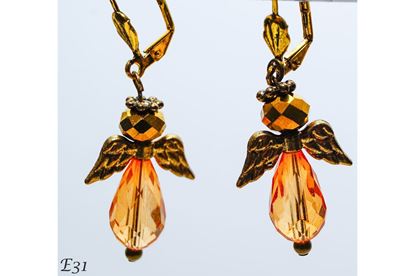 Angel Topaz Handmade Crystal Dangle Earrings
