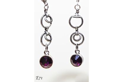 Charming Purple Drop Handmade Crystal Dangle Earrings